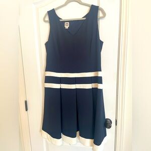 Anne Klein Navy and white dress